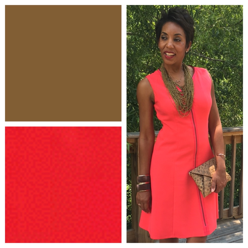 Coral color outfit on sale
