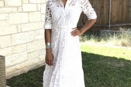 Restylist Catenya McHenry shows 3 Ways to Style a Nanette Lapore White Belted Fit and Flare Lace Dress