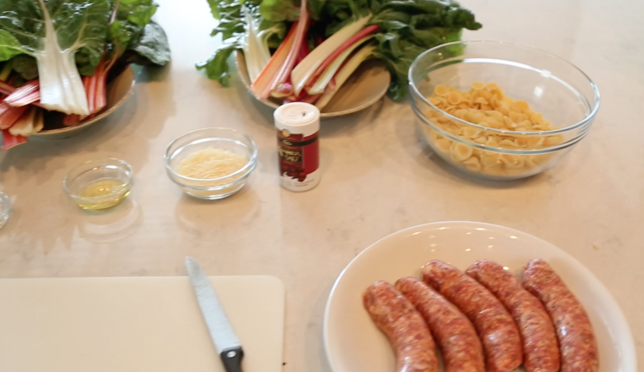 Catenya McHenry of the Mom Who Can't Cook Show makes Orecchiette with Sausage and rainbow chard from a Martha Stewart recipe at marthastweart.com