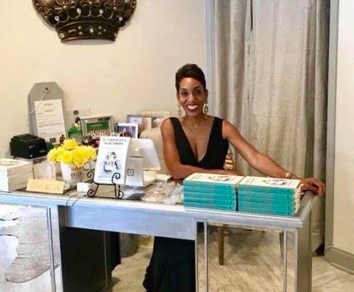 Author of Married to a Narcissist Catenya McHenry is a featured author at Black Pearl Bookstore in Austin, Texas on Independent Bookstore day and signs copies of her book.