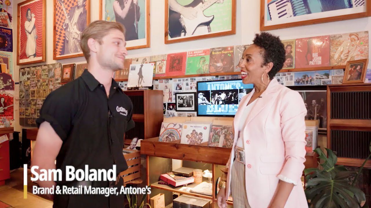 Catenya McHenry interviews Sam Boland at Antone's historic nightclub on Lifestyle Austin TX