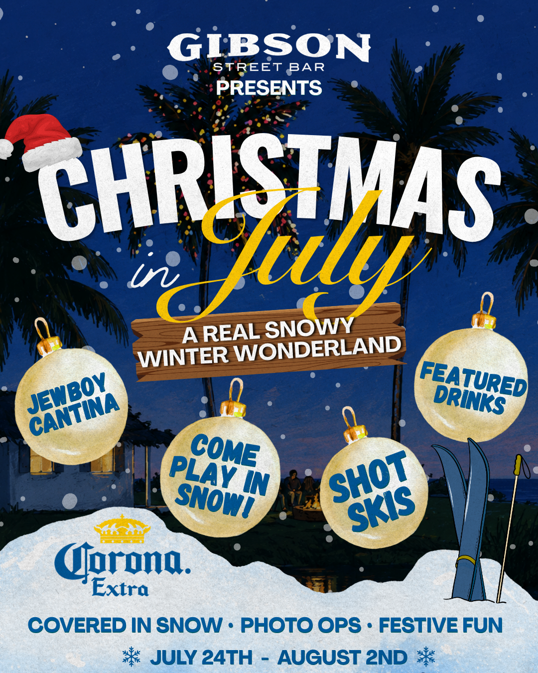 Christmas in July Winter Wonderland at Gibson Street Bar featured on Lifestyle Austin TX with Catenya McHenry