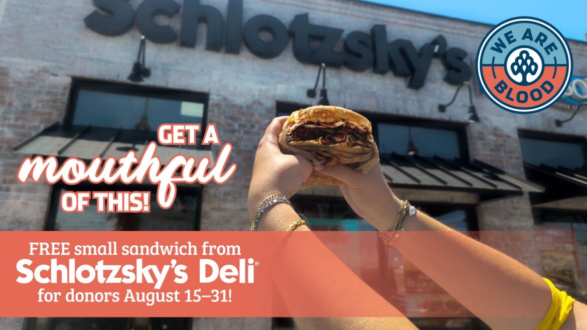 We are Blood and Schlotzsky's sandwich giveaway featured on Lifestyle Austin TX with Catenya McHenry